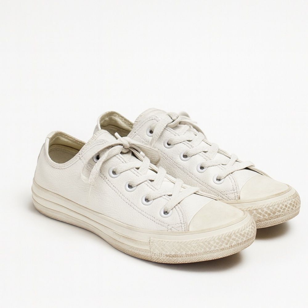 Men's White Leather Converse Sneakers